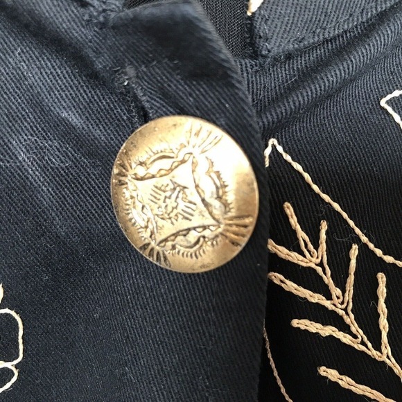 New Direction Jacket SzL Cotton Black Gold Buttons/Thread Design Fancy NWOT - Picture 8 of 8